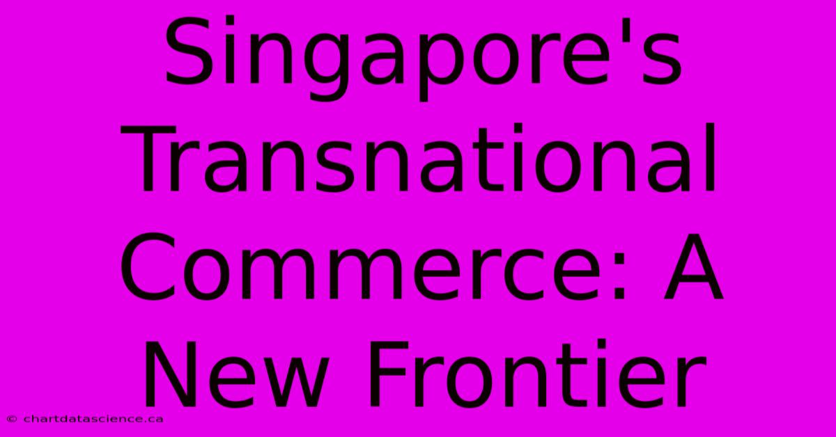 Singapore's Transnational Commerce: A New Frontier