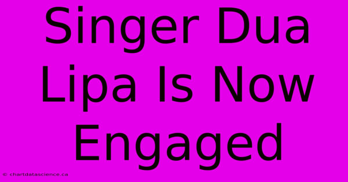 Singer Dua Lipa Is Now Engaged