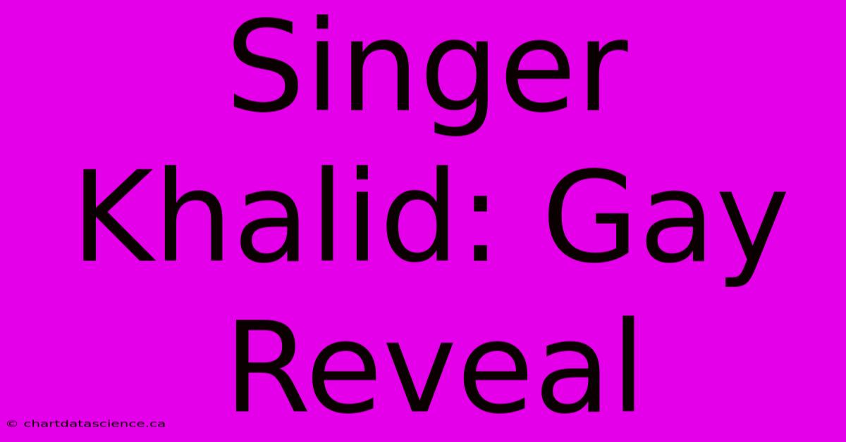 Singer Khalid: Gay Reveal