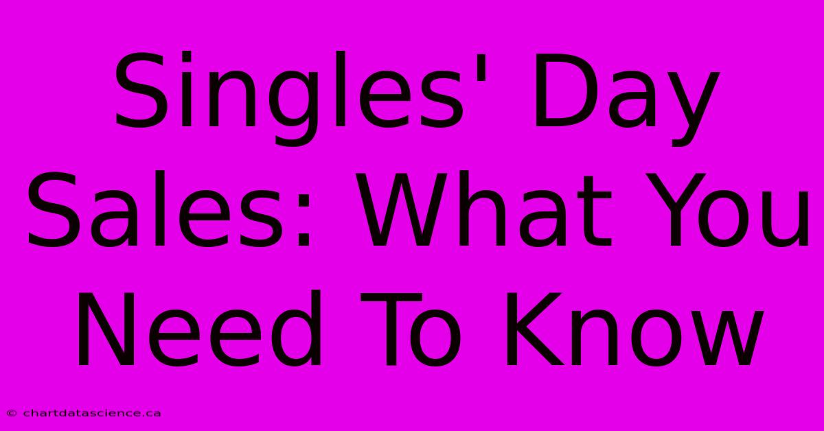 Singles' Day Sales: What You Need To Know