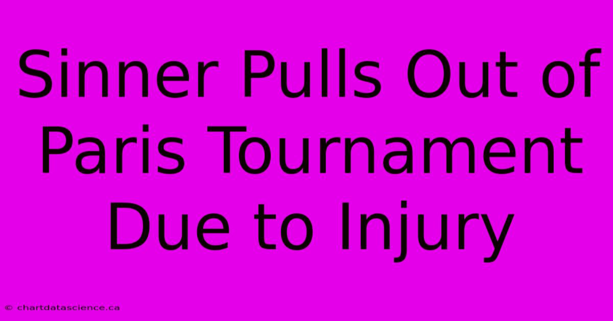 Sinner Pulls Out Of Paris Tournament Due To Injury