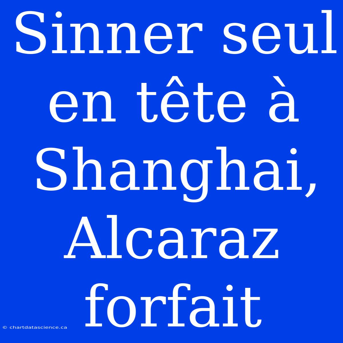 Sinner Seul En Tête À Shanghai, Alcaraz Forfait