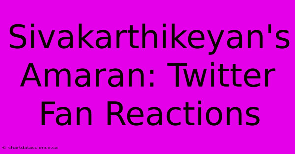 Sivakarthikeyan's Amaran: Twitter Fan Reactions