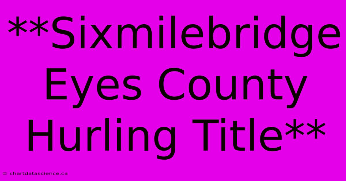 **Sixmilebridge Eyes County Hurling Title**