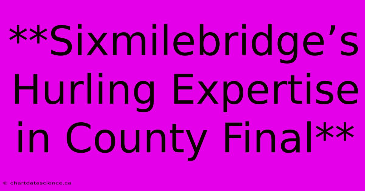 **Sixmilebridge’s Hurling Expertise In County Final** 