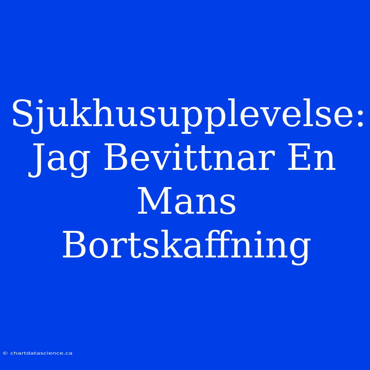 Sjukhusupplevelse: Jag Bevittnar En Mans Bortskaffning