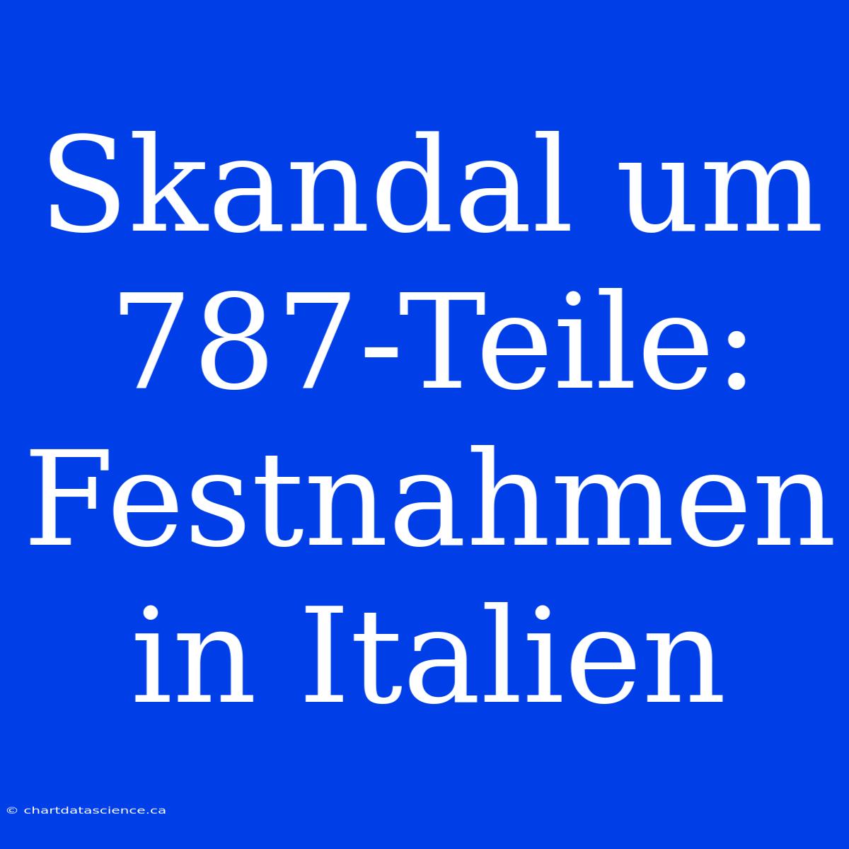 Skandal Um 787-Teile: Festnahmen In Italien