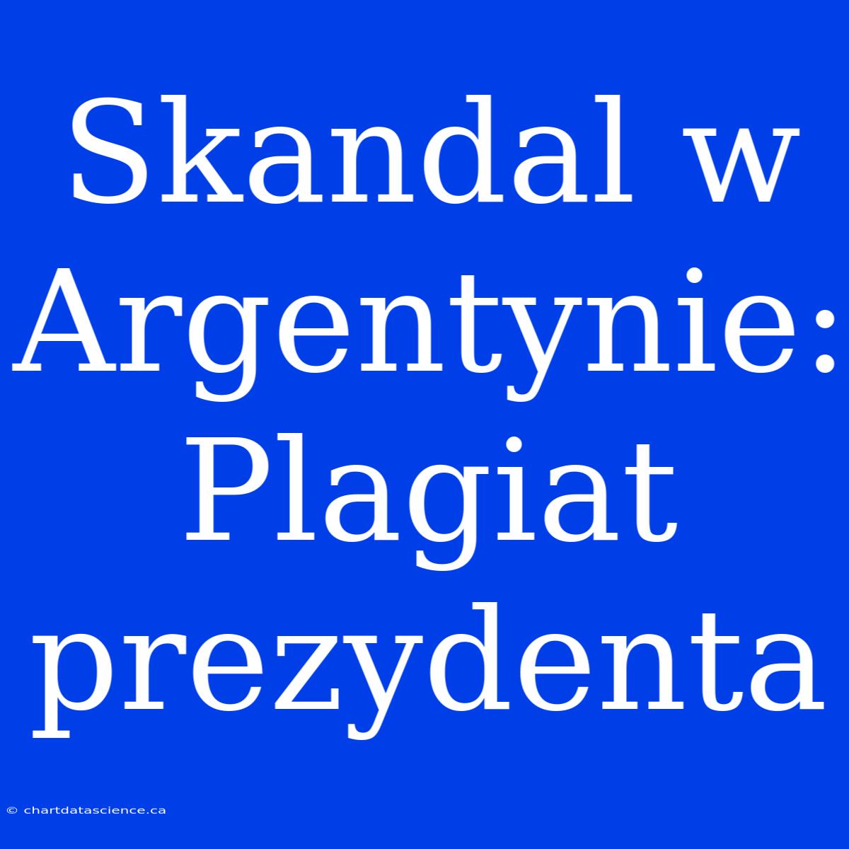 Skandal W Argentynie: Plagiat Prezydenta