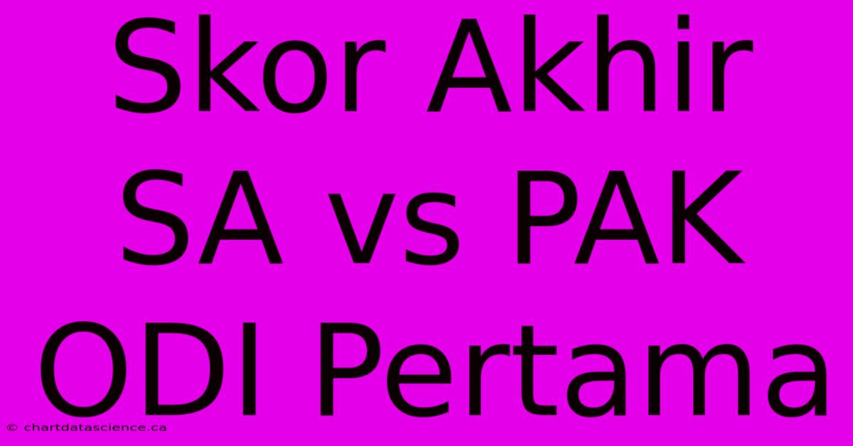 Skor Akhir SA Vs PAK ODI Pertama