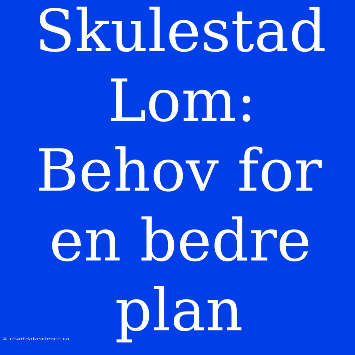 Skulestad Lom:  Behov For En Bedre Plan