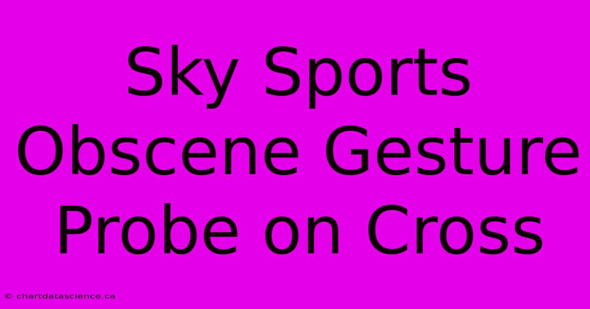 Sky Sports Obscene Gesture Probe On Cross