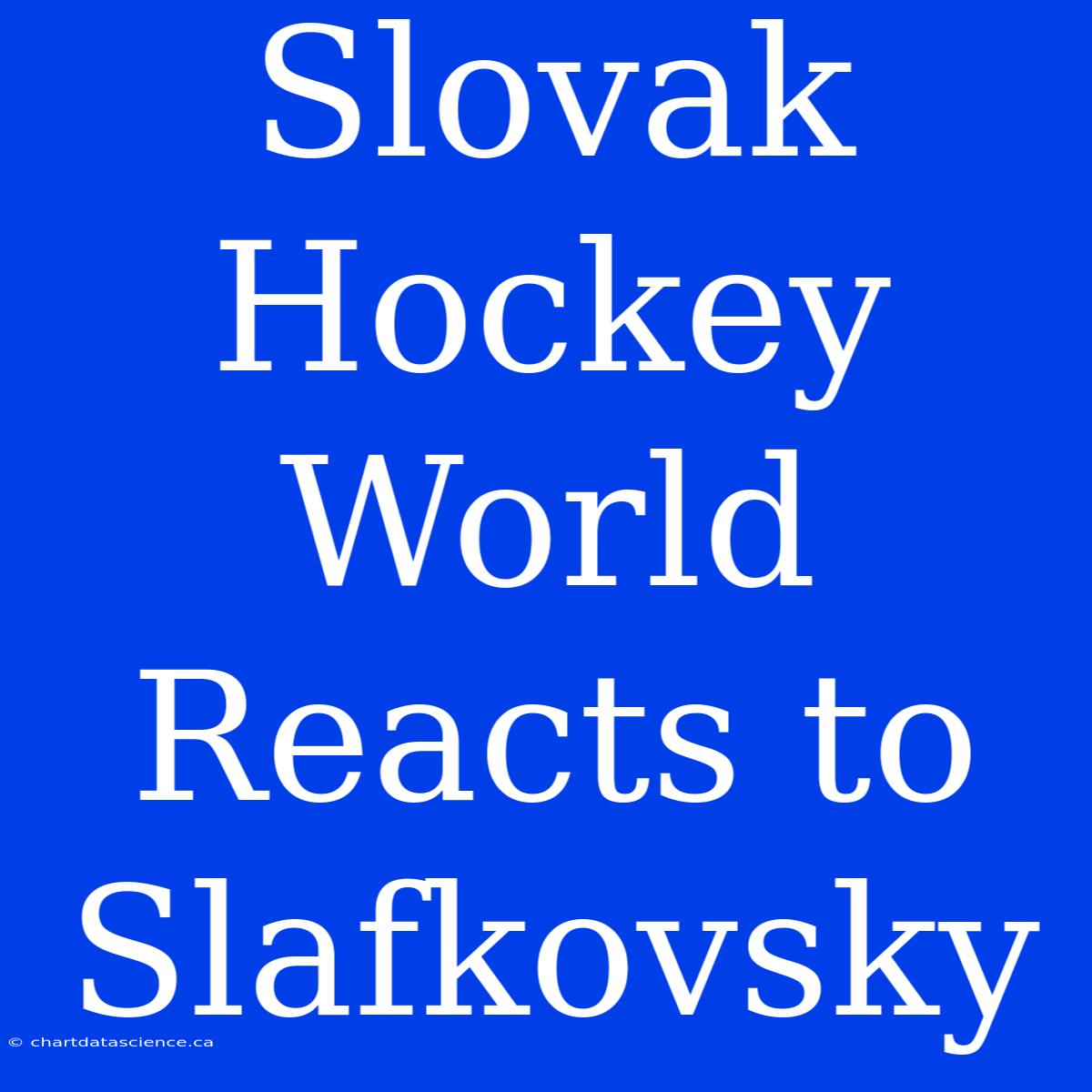 Slovak Hockey World Reacts To Slafkovsky