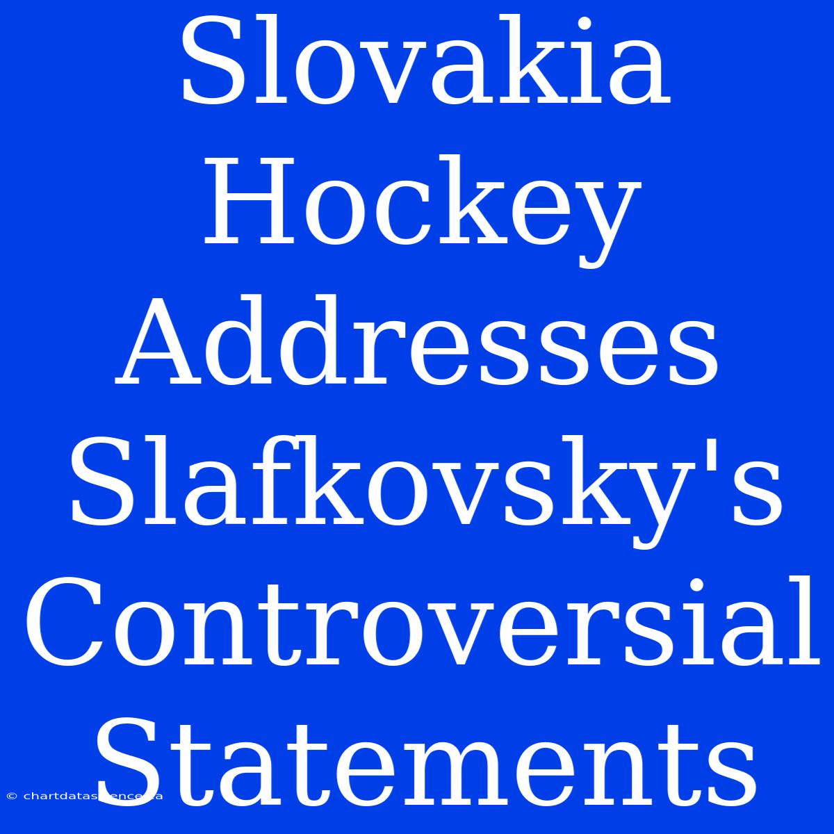 Slovakia Hockey Addresses Slafkovsky's Controversial Statements