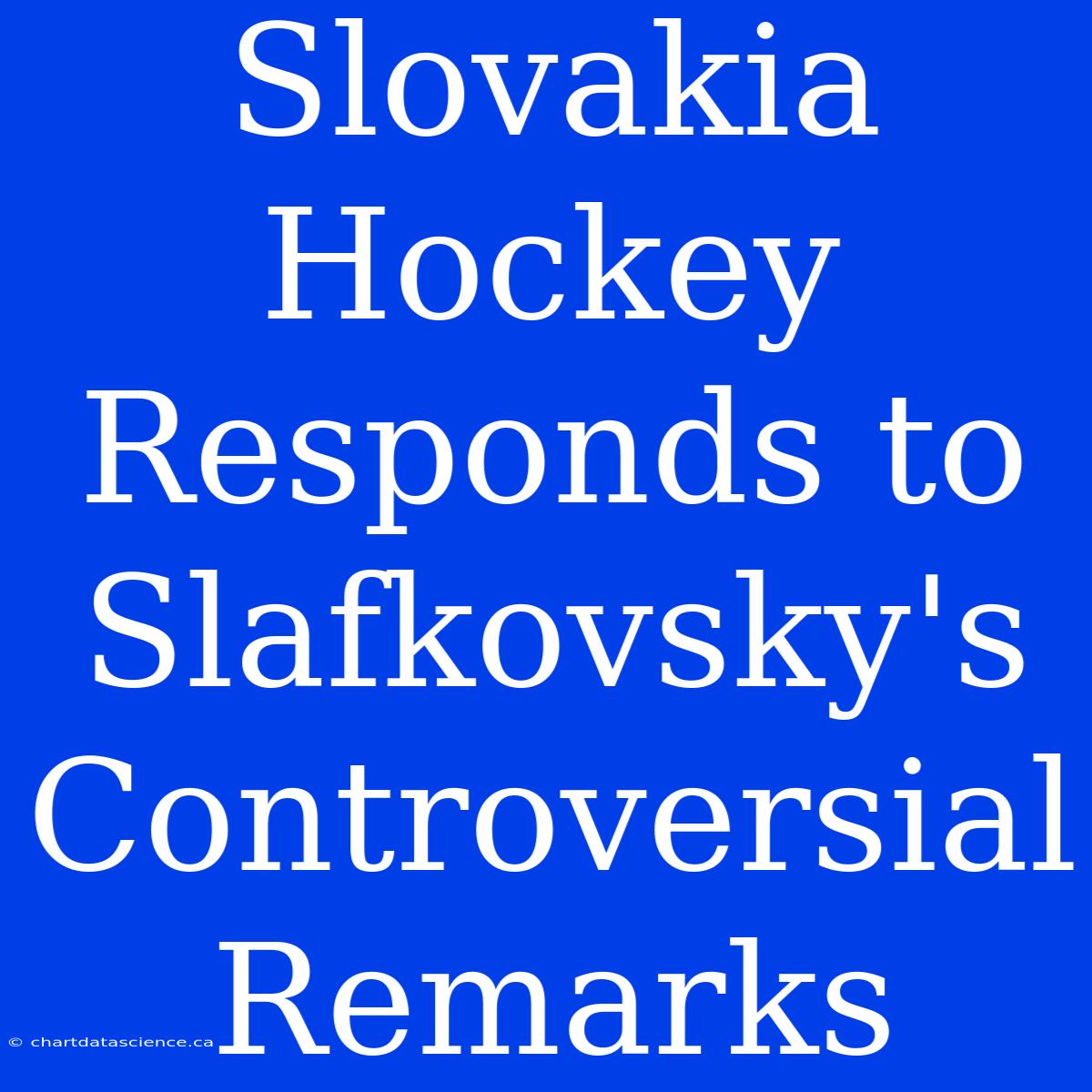 Slovakia Hockey Responds To Slafkovsky's Controversial Remarks