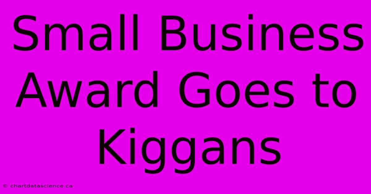 Small Business Award Goes To Kiggans