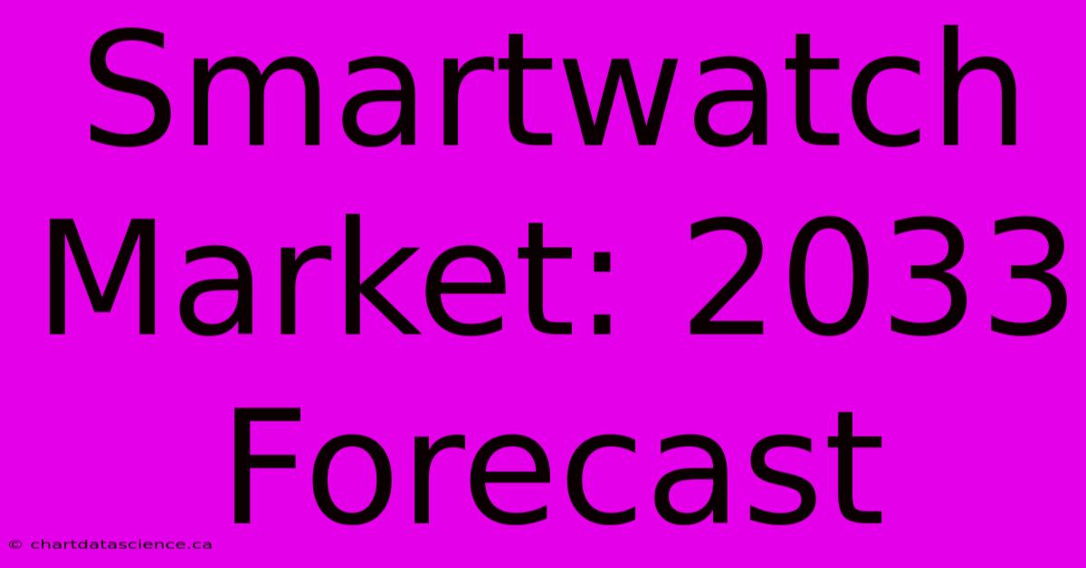 Smartwatch Market: 2033 Forecast