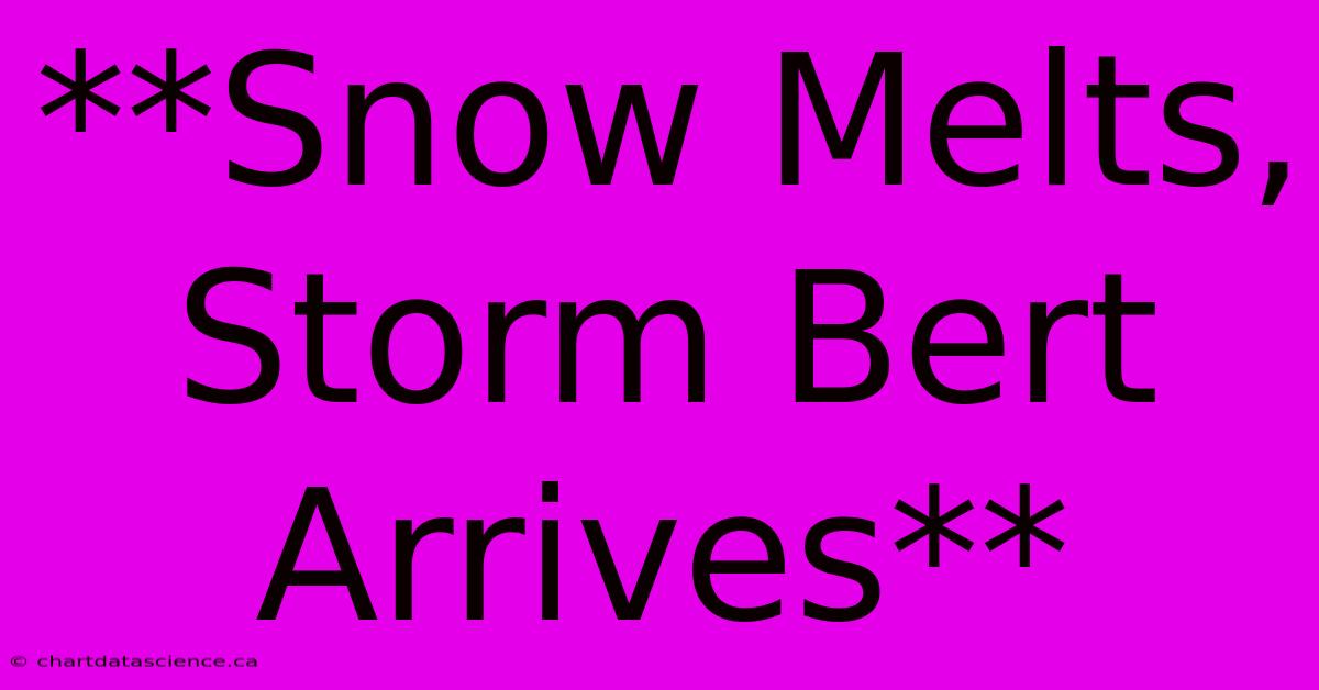 **Snow Melts, Storm Bert Arrives**