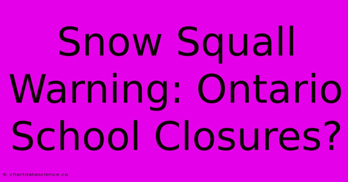 Snow Squall Warning: Ontario School Closures?