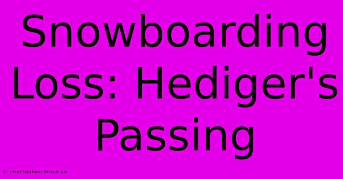 Snowboarding Loss: Hediger's Passing