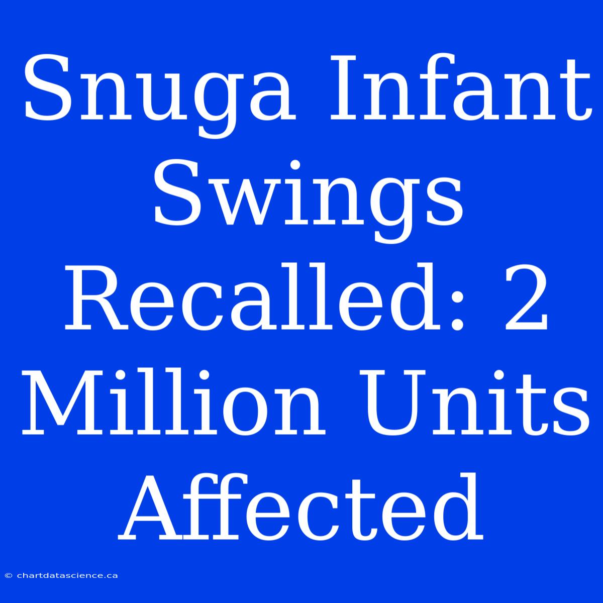 Snuga Infant Swings Recalled: 2 Million Units Affected