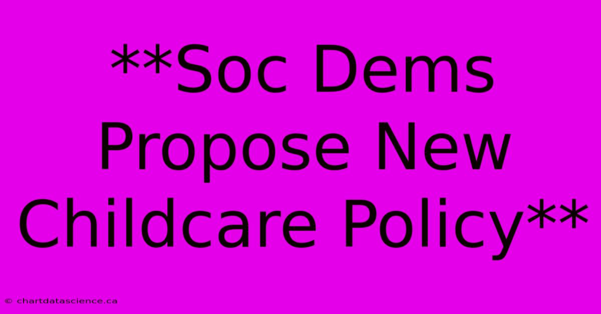 **Soc Dems Propose New Childcare Policy**