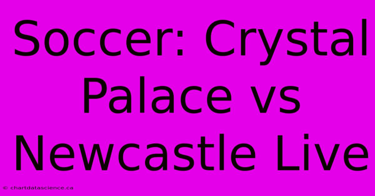 Soccer: Crystal Palace Vs Newcastle Live