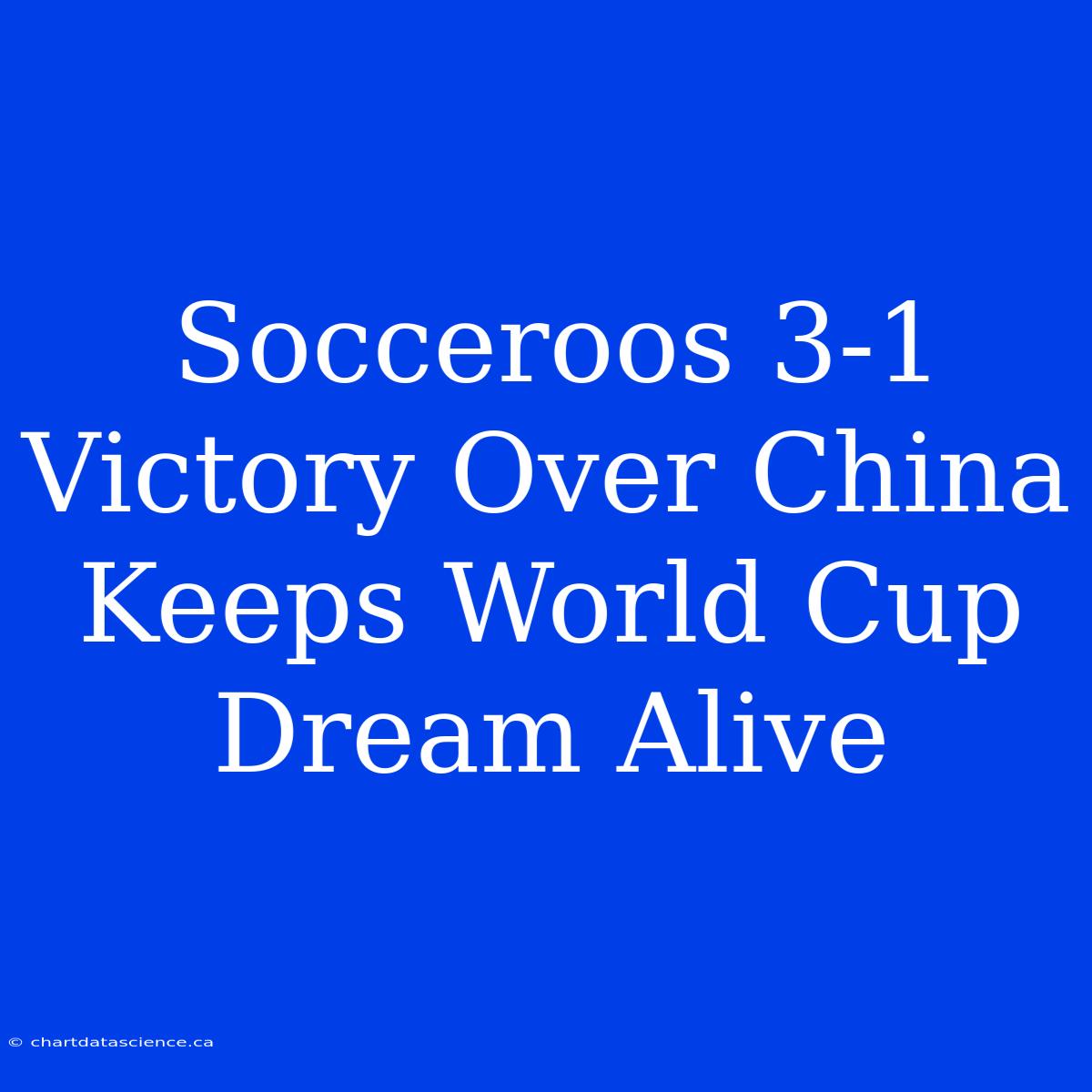 Socceroos 3-1 Victory Over China Keeps World Cup Dream Alive