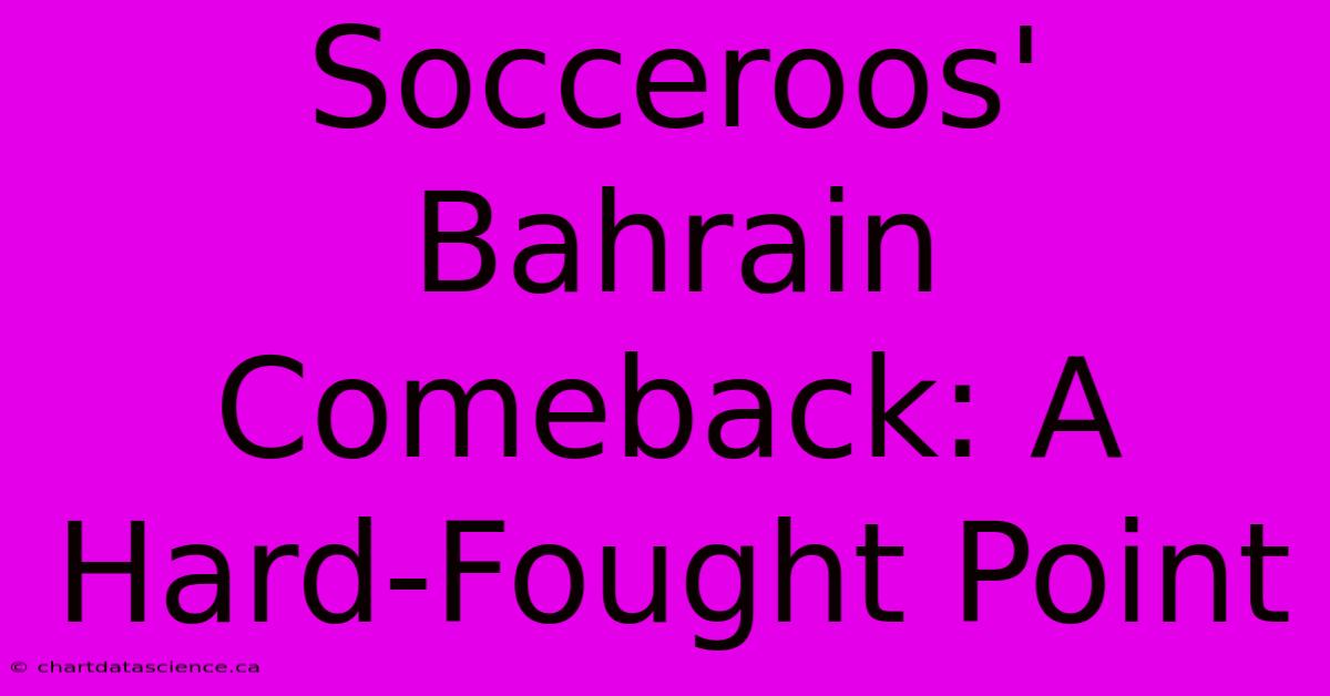 Socceroos' Bahrain Comeback: A Hard-Fought Point