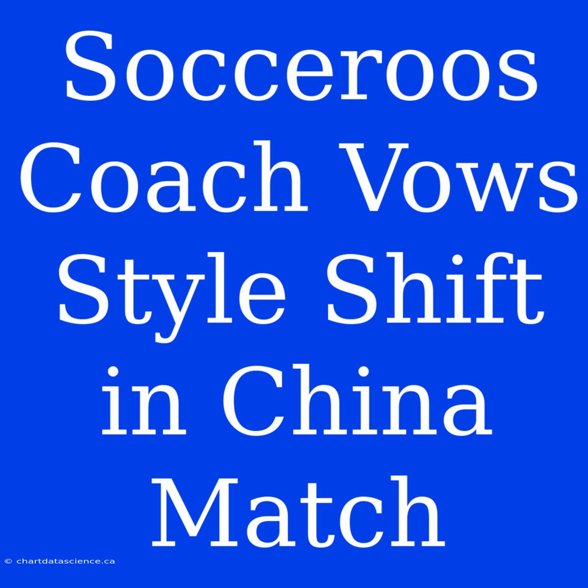 Socceroos Coach Vows Style Shift In China Match