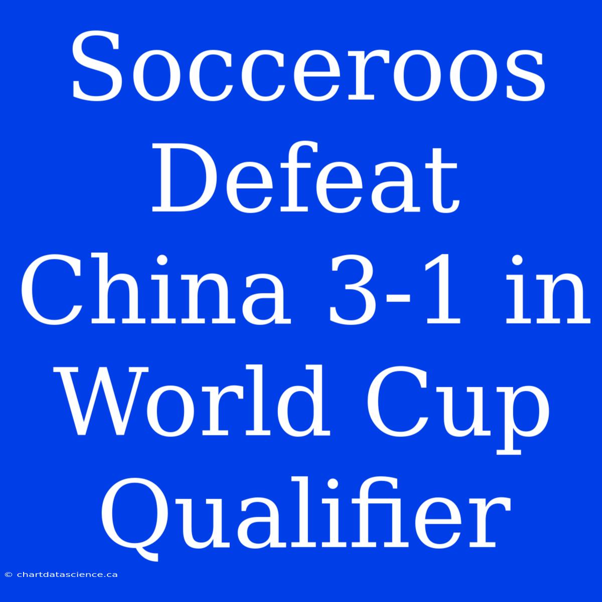 Socceroos Defeat China 3-1 In World Cup Qualifier