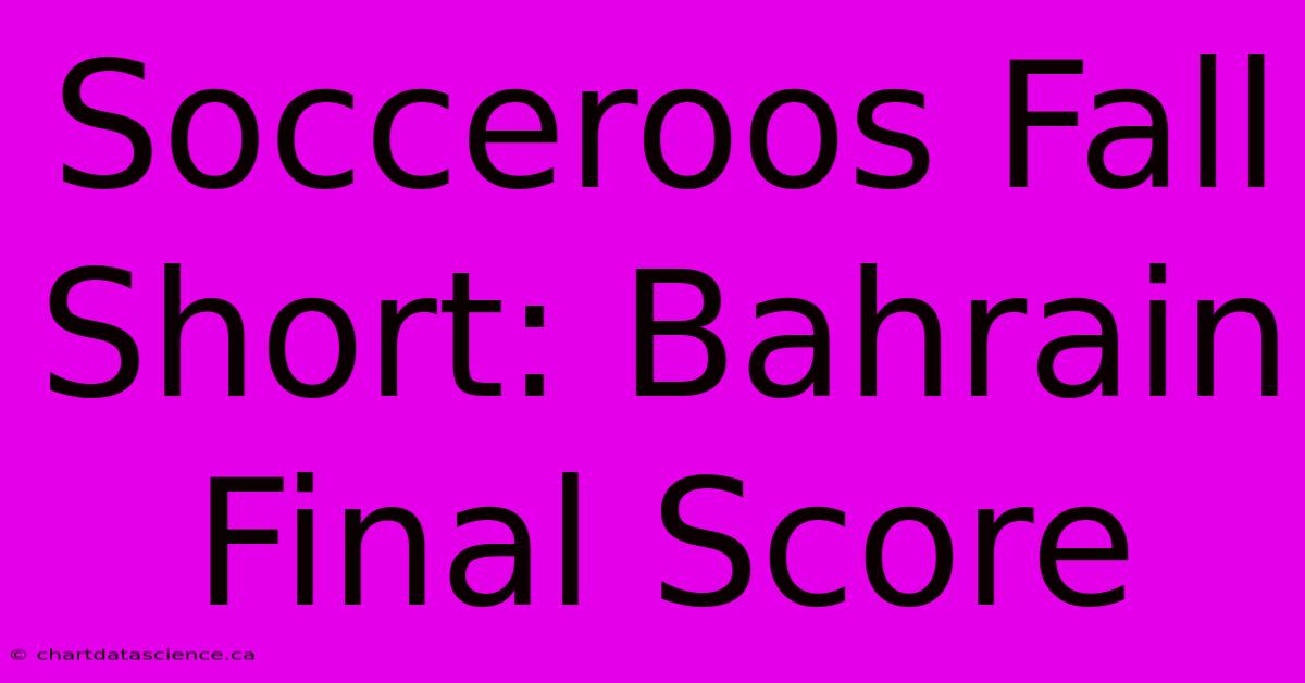 Socceroos Fall Short: Bahrain Final Score