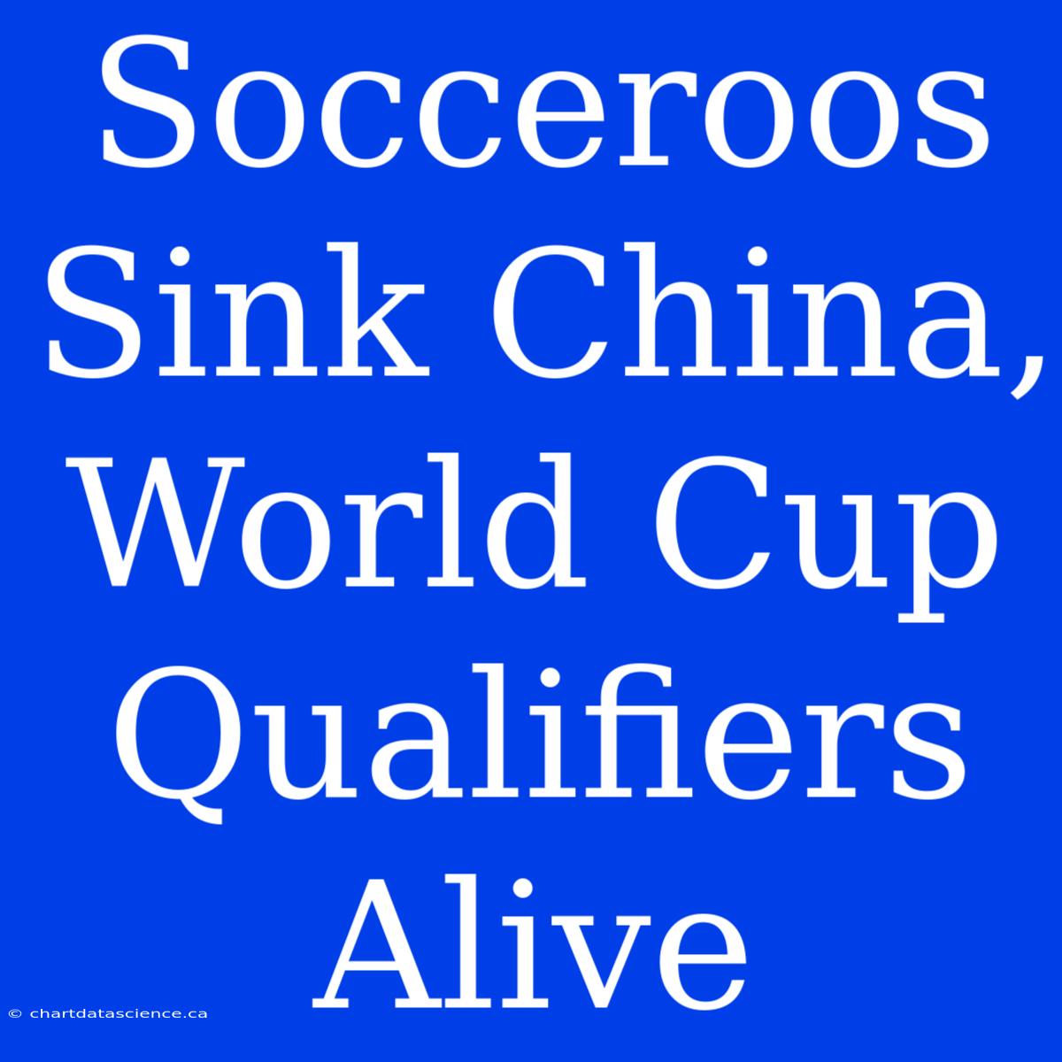 Socceroos Sink China, World Cup Qualifiers Alive