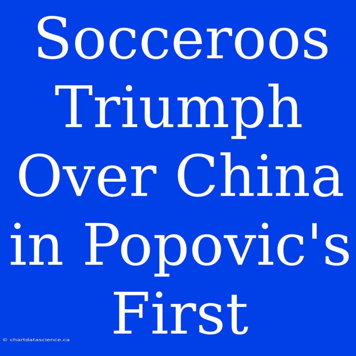 Socceroos Triumph Over China In Popovic's First