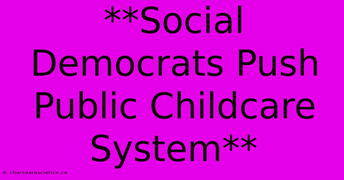 **Social Democrats Push Public Childcare System**