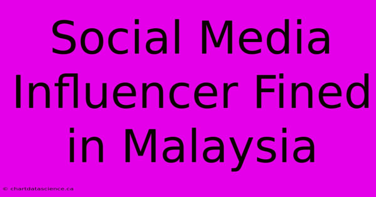 Social Media Influencer Fined In Malaysia