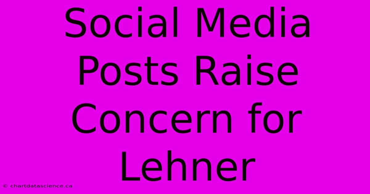 Social Media Posts Raise Concern For Lehner