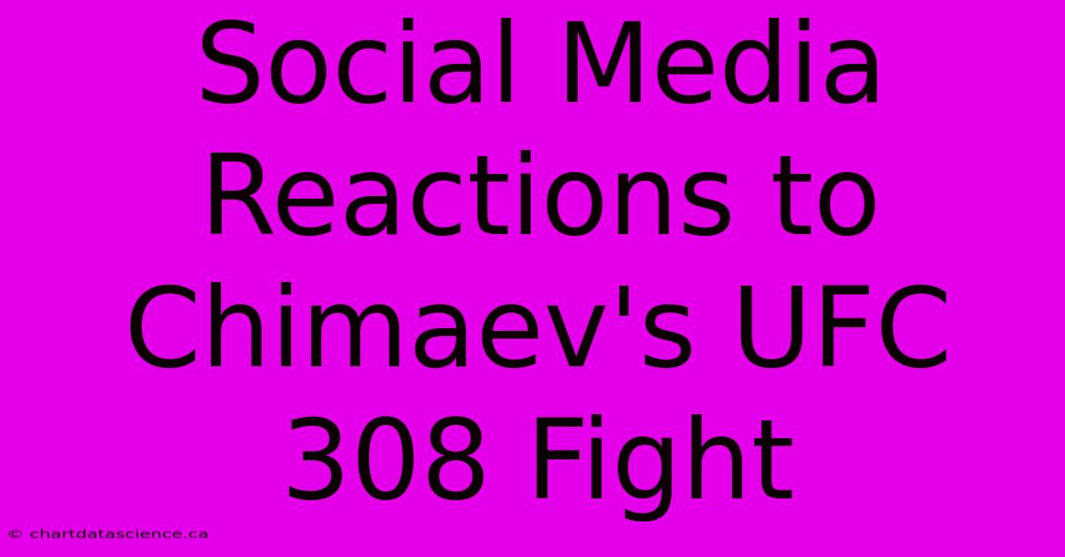 Social Media Reactions To Chimaev's UFC 308 Fight 