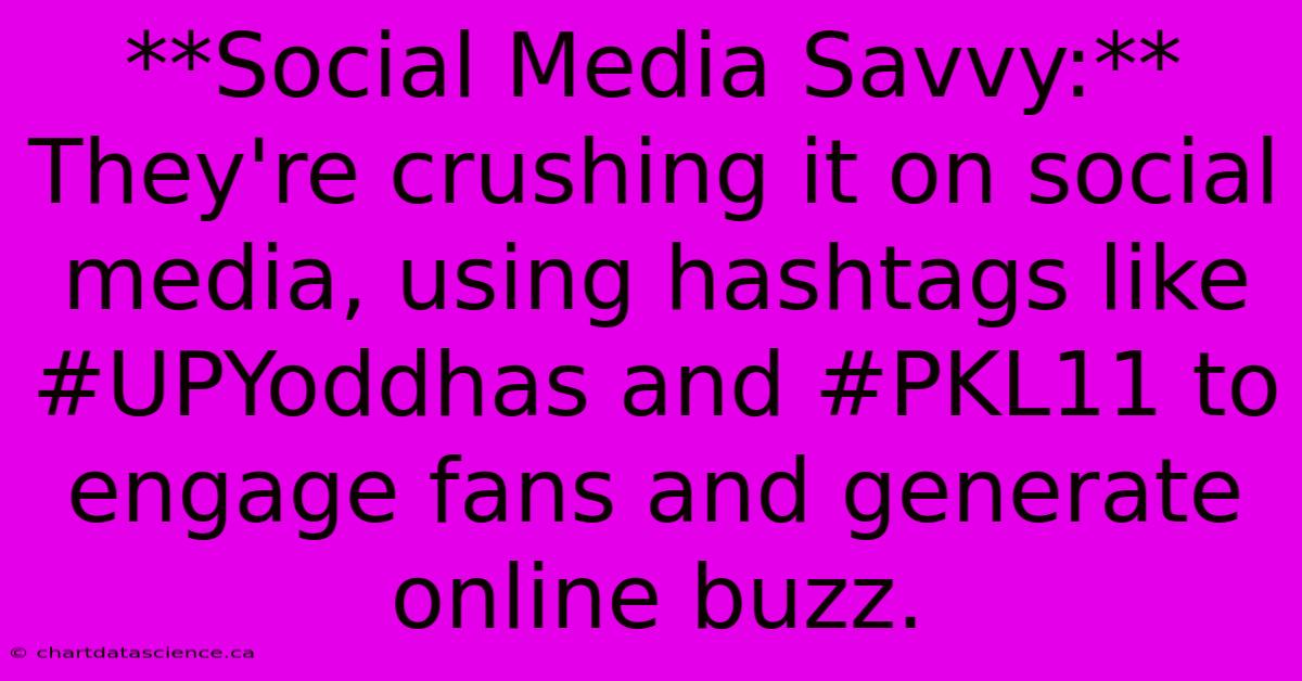 **Social Media Savvy:** They're Crushing It On Social Media, Using Hashtags Like #UPYoddhas And #PKL11 To Engage Fans And Generate Online Buzz. 