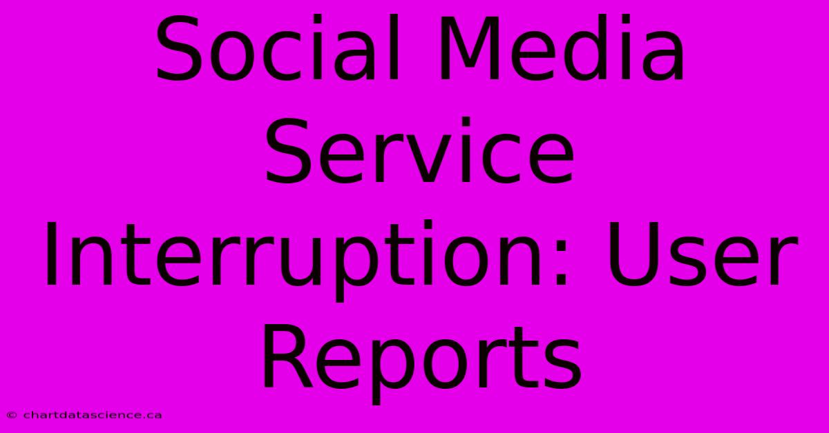 Social Media Service Interruption: User Reports