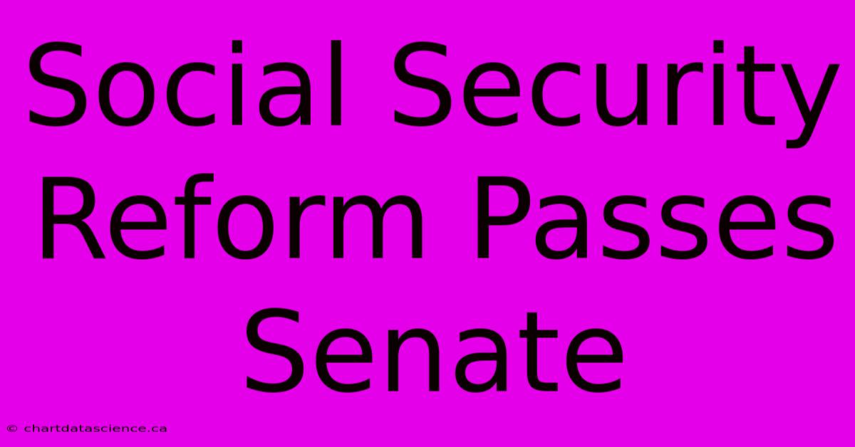 Social Security Reform Passes Senate