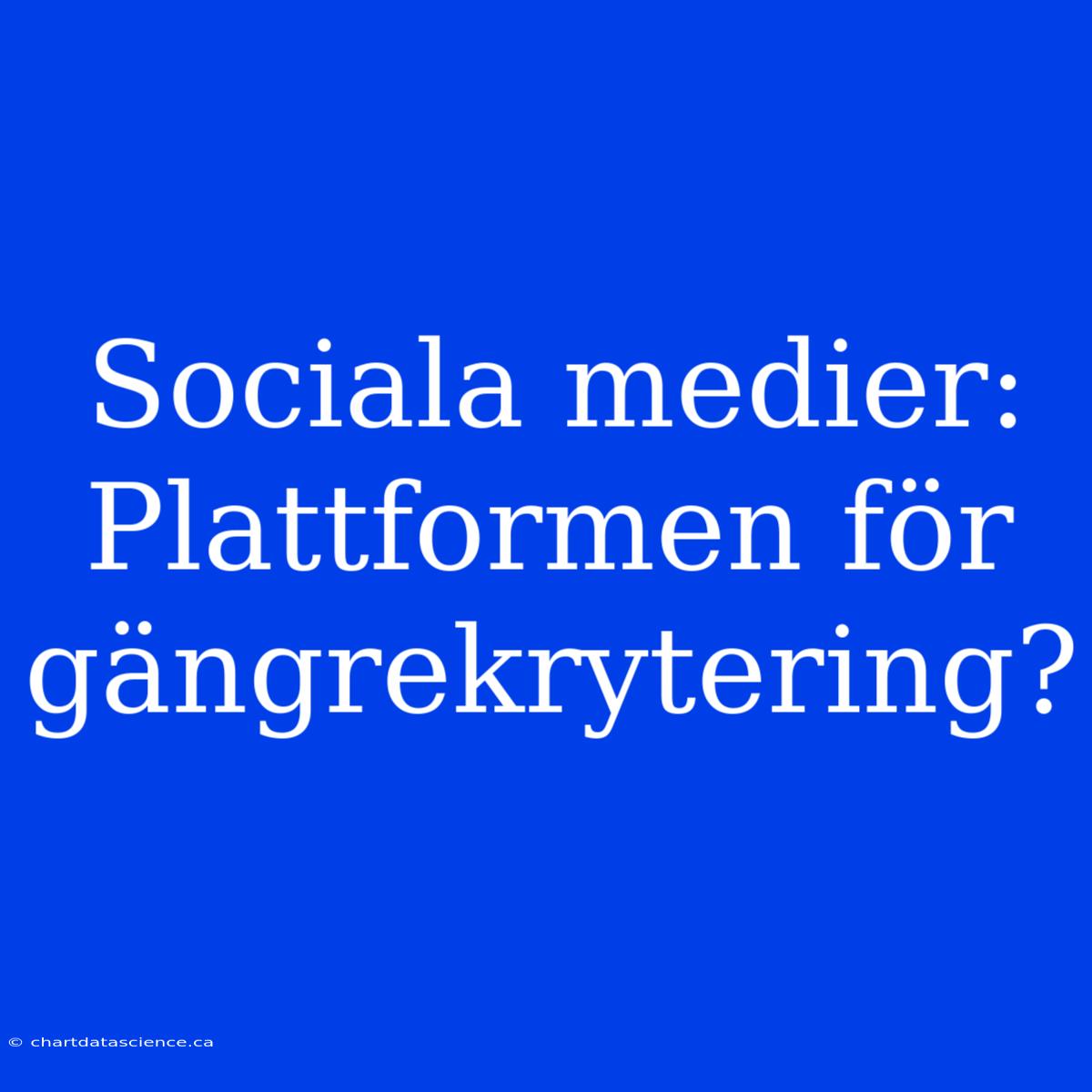 Sociala Medier: Plattformen För Gängrekrytering?