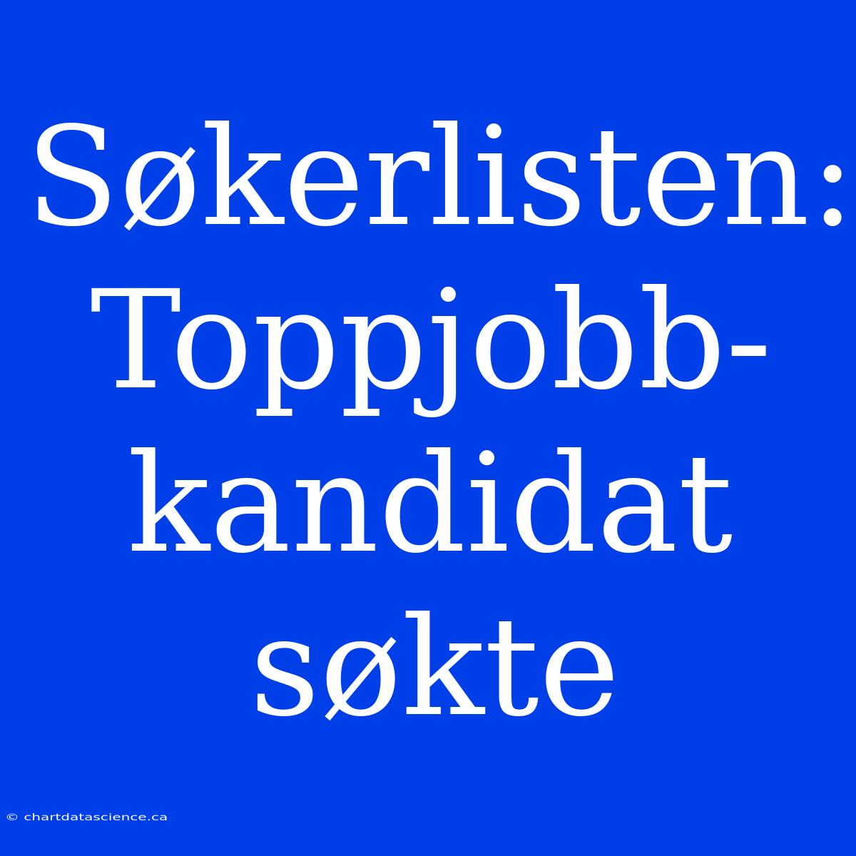 Søkerlisten: Toppjobb-kandidat Søkte