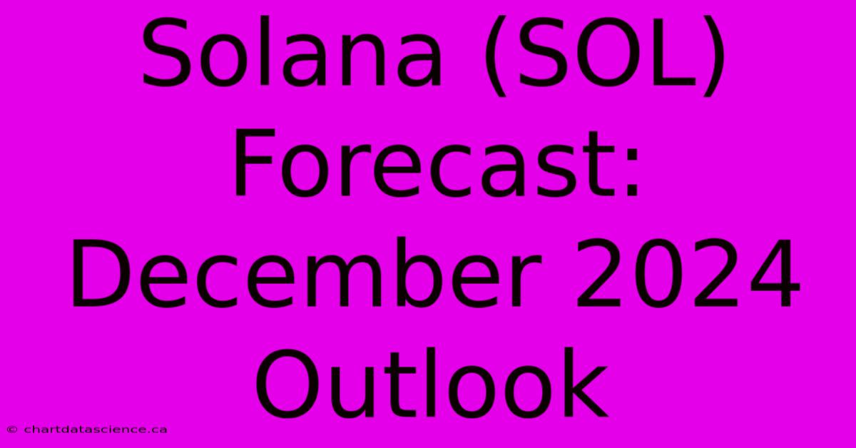 Solana (SOL) Forecast: December 2024 Outlook