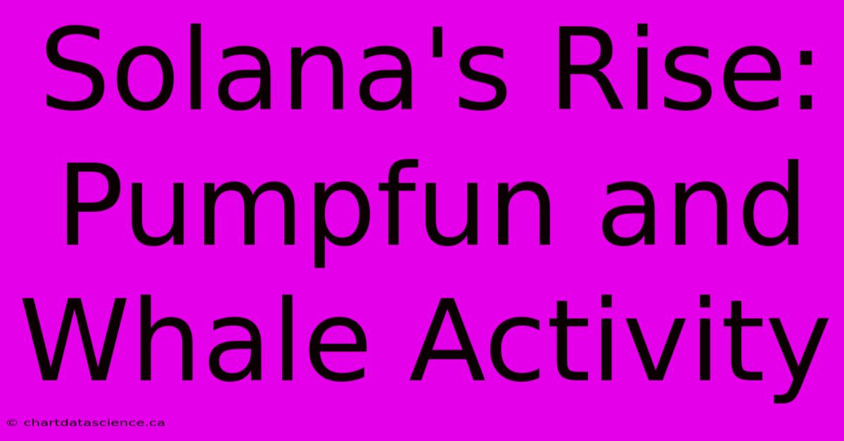 Solana's Rise: Pumpfun And Whale Activity