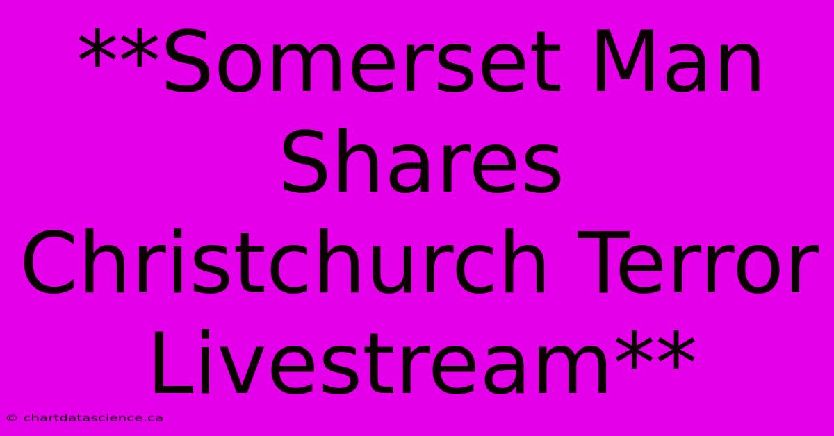 **Somerset Man Shares Christchurch Terror Livestream**