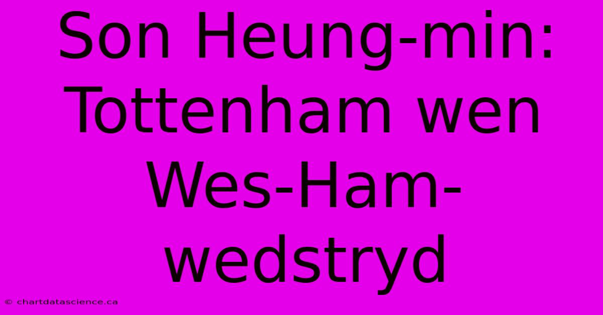 Son Heung-min: Tottenham Wen Wes-Ham-wedstryd