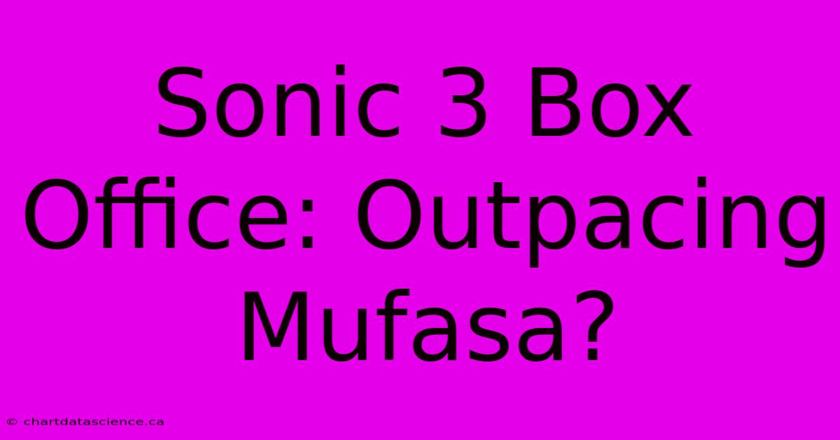 Sonic 3 Box Office: Outpacing Mufasa?