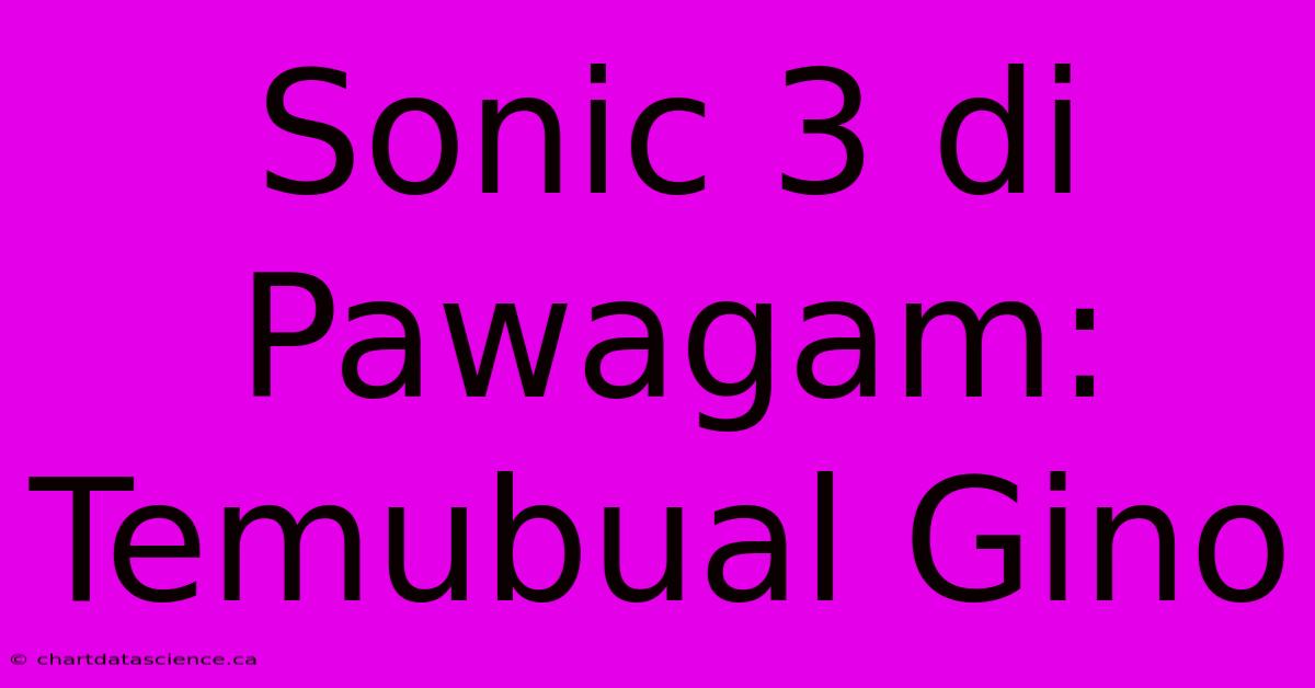 Sonic 3 Di Pawagam: Temubual Gino