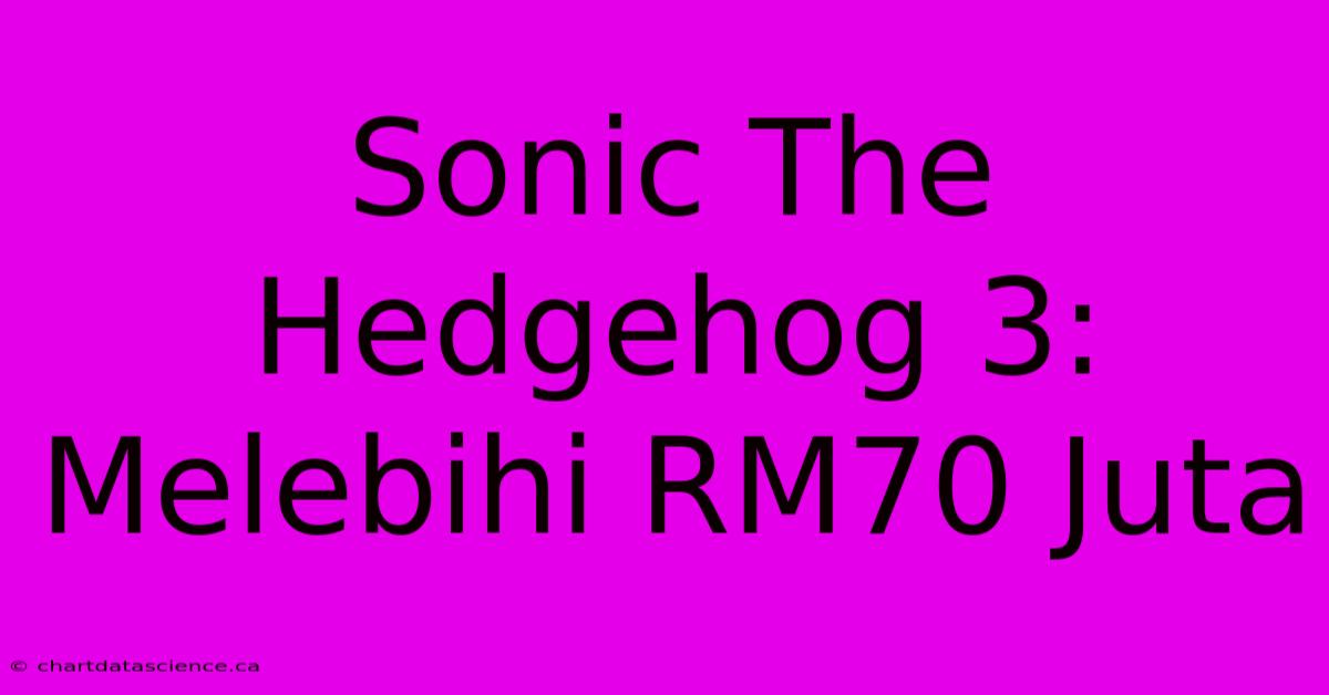 Sonic The Hedgehog 3: Melebihi RM70 Juta