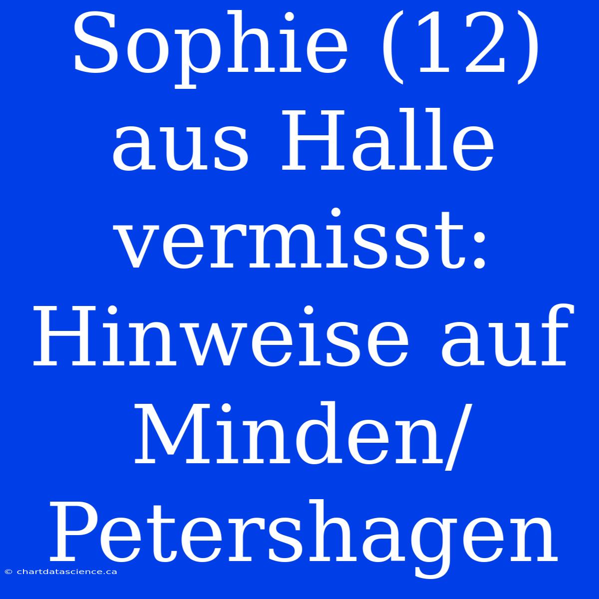 Sophie (12) Aus Halle Vermisst: Hinweise Auf Minden/Petershagen